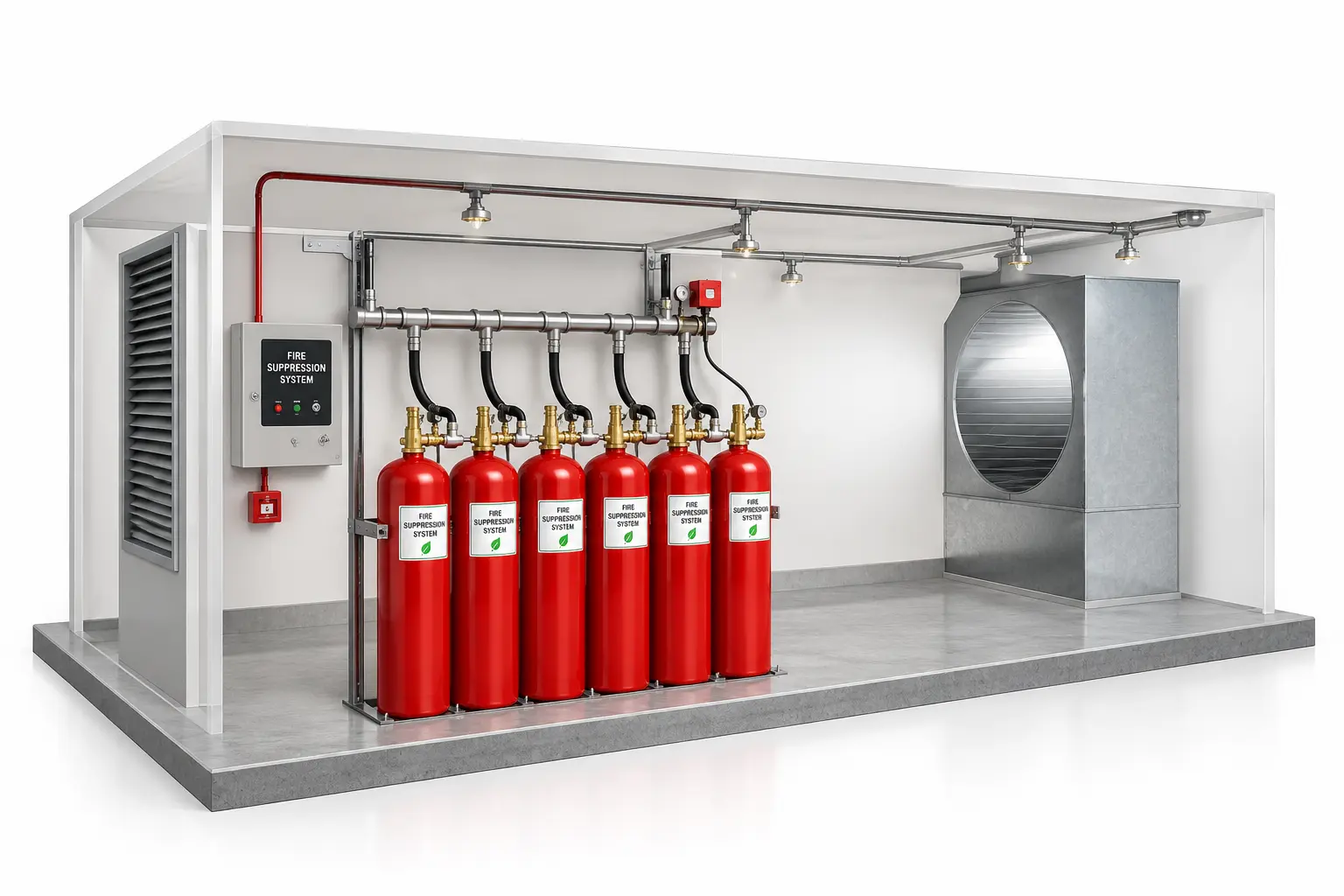 Industrial Fire Suppression System Room Total Flooding Systems for Comprehensive Fire Safety | Oxytech Fire Safety Systems
